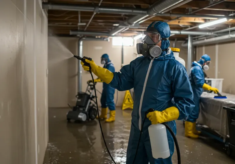 Basement Sanitization and Antimicrobial Treatment process in East Meadow, NY